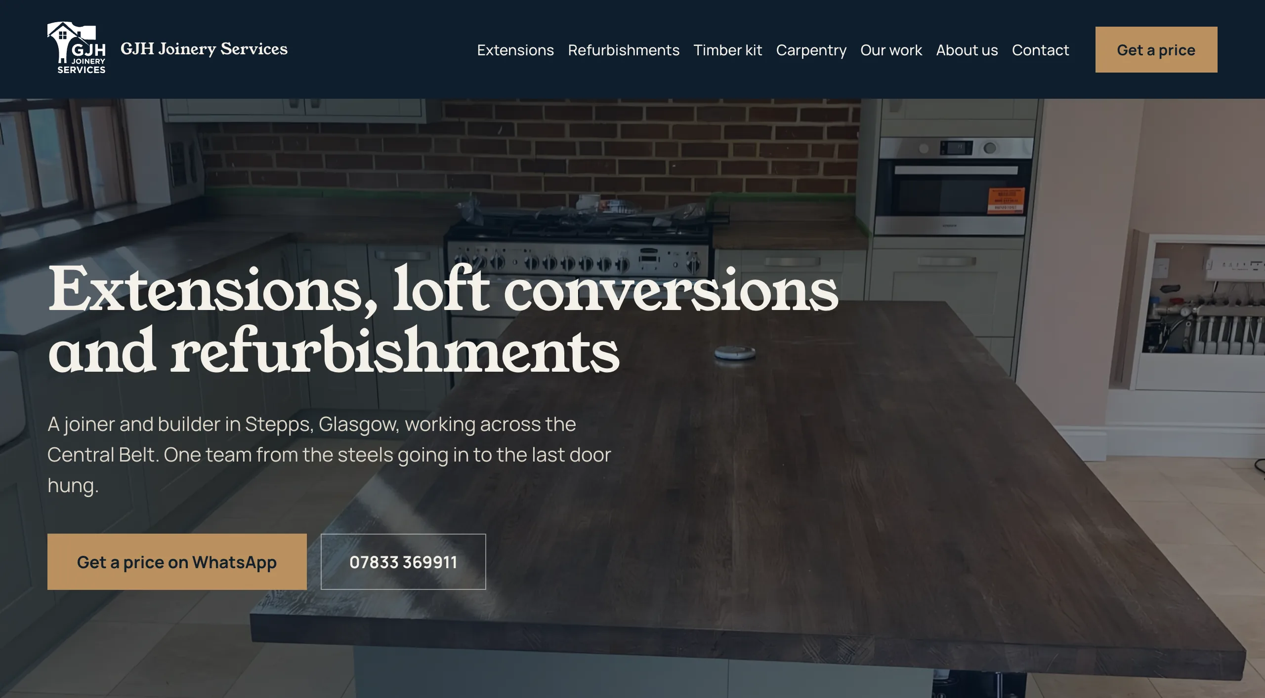 GJH Joinery Services site homepage