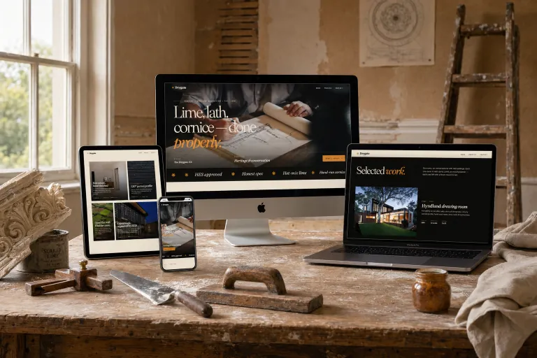 Drygate Plasterworks concept site shown across phone, tablet and desktop